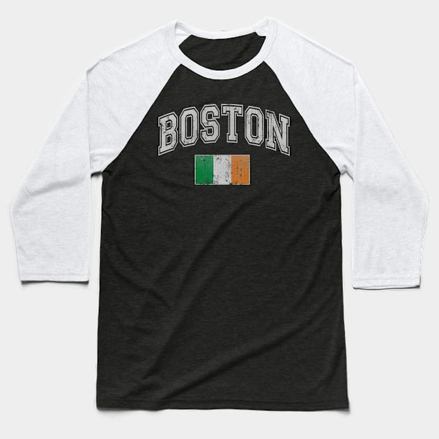 Boston Irish Flag Ireland St Patricks Day Baseball T-Shirt by E